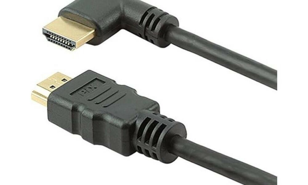 Cabo HDMI 2.0 Lelong LE-6625 3 Metros com Curva 90 Graus em L 4K Ultra HD