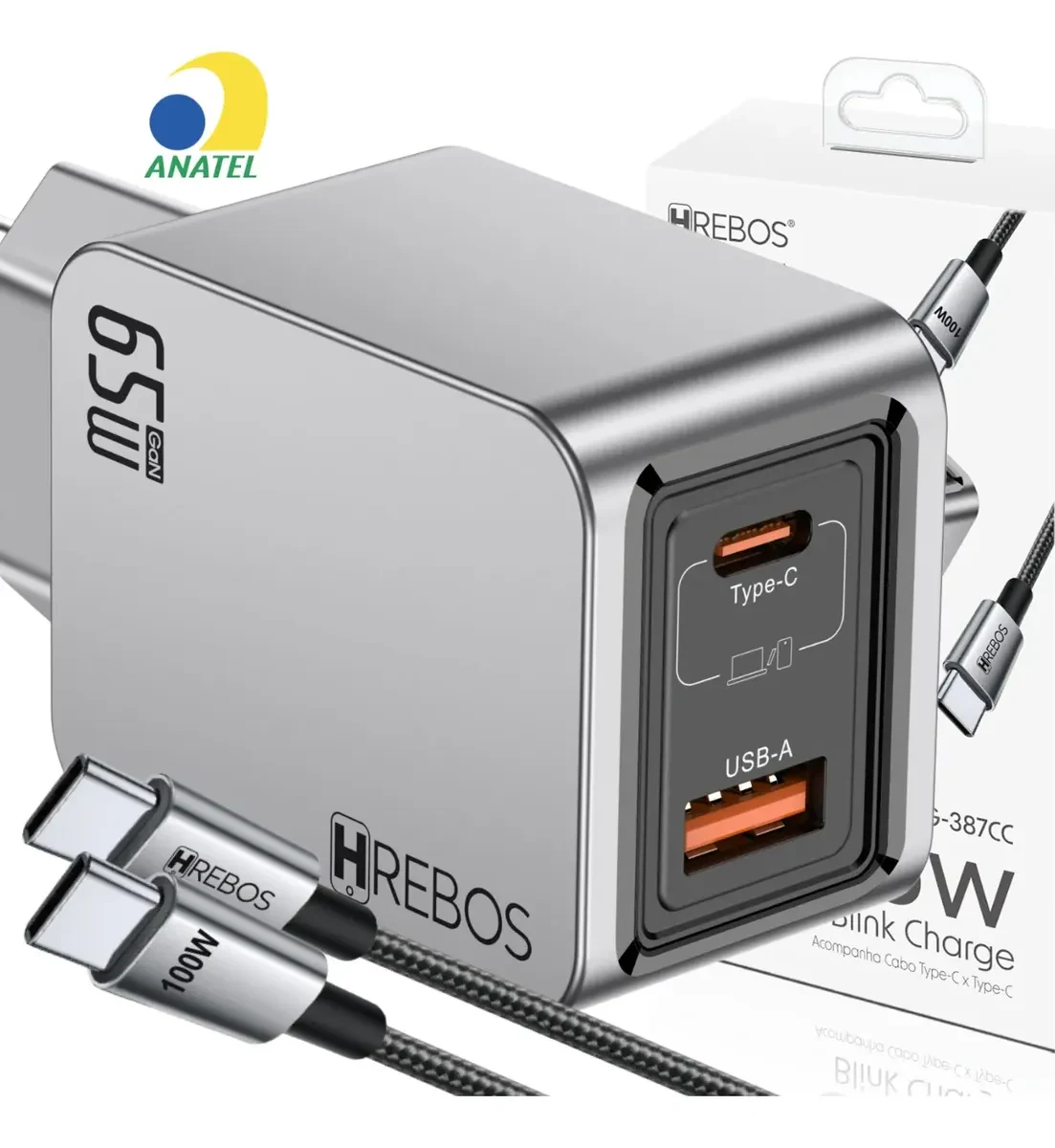 Carregador GaN 65W USB-C